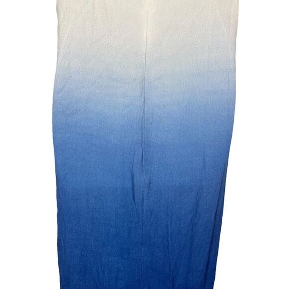 Bar III Ombre Blue White High Low Sleeveless Key Hole V-Neck Dress sz Medium - Picture 13 of 16
